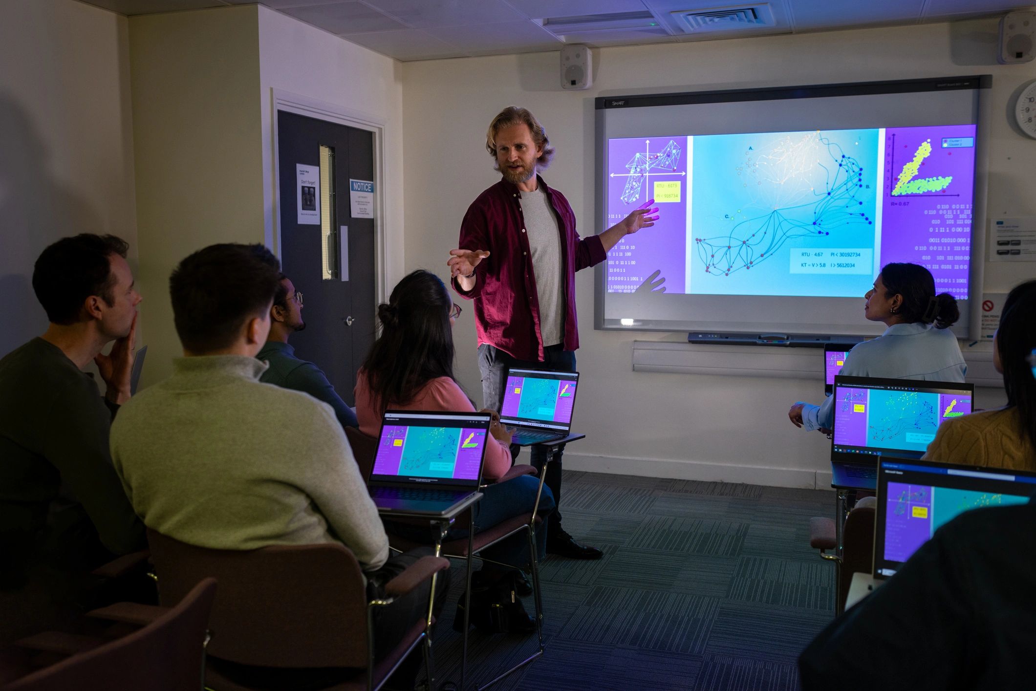 Adults attending a training session in a classroom setting